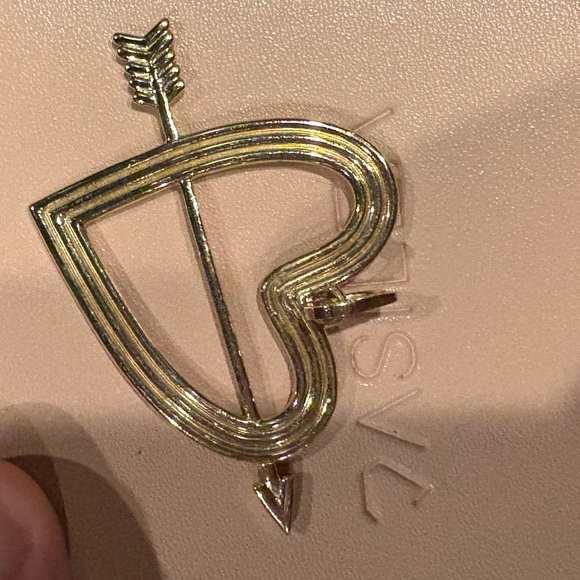 Adina Reyter Gold Heart Arrow Charm with Diamonds - Picture 3 of 12